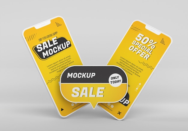 Mockup di vendita di smartphone