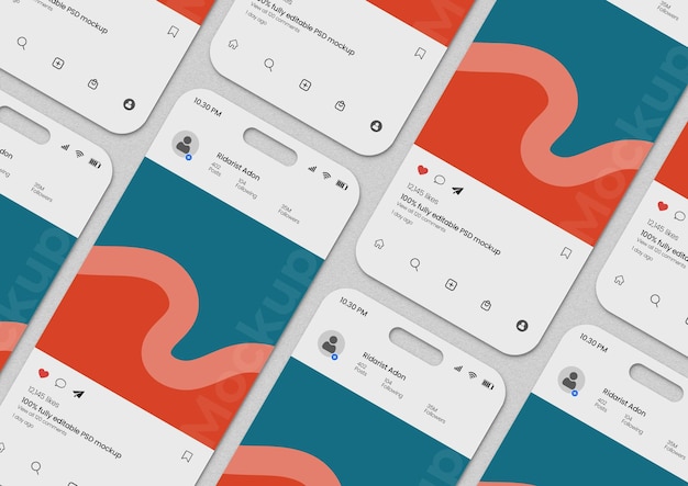 Smartphone scherm Instagram post mockup