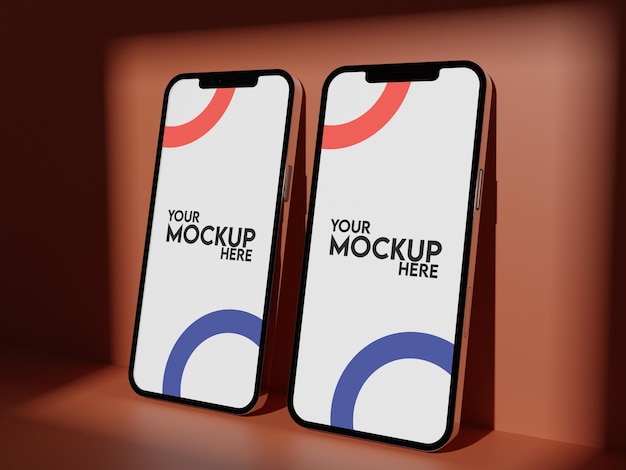 Smartphone scherm mockup PSD smart object premium