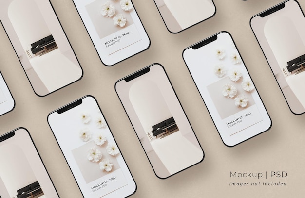 Smartphone scherm mockup psd