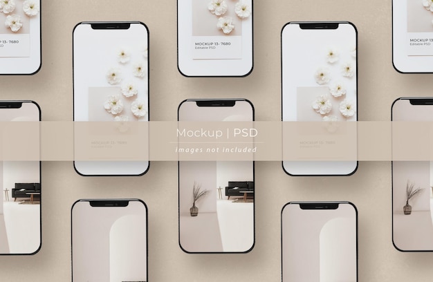 Smartphone scherm mockup psd