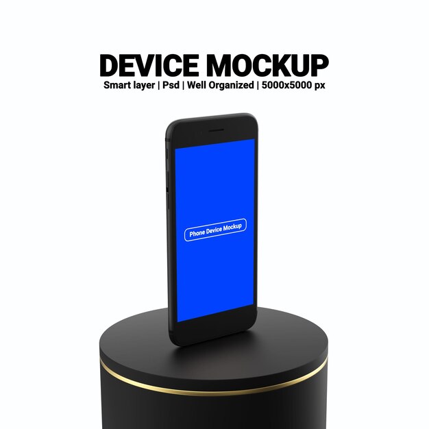 Mockup di rendering 3d dello schermo dello smartphone con design modificabile e sfondo trasparente