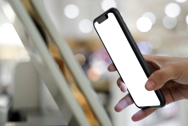 smartphone screen mockup contactless payment by app psd