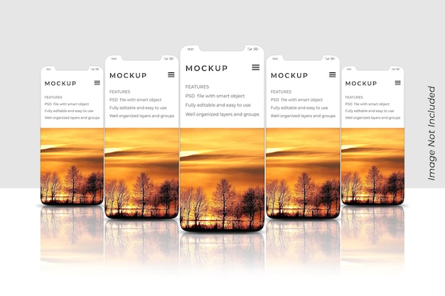 PSD 스마트 폰 화면 모형 디자인