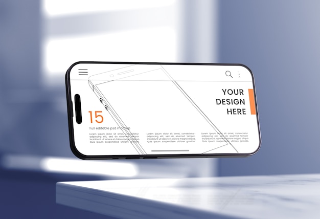 Design del mockup dello schermo dello smartphone