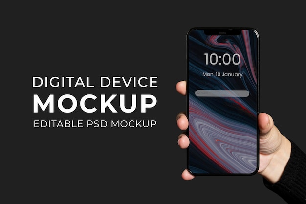 Smartphone screen mockup psd promotional ad