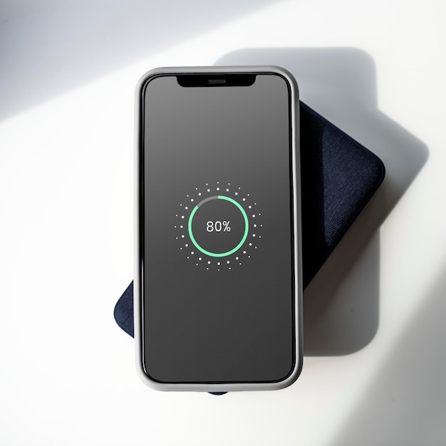 PSD smartphone screen mockup psd with wireless charger