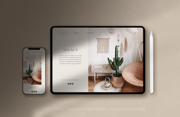 Smartphone screen mockup psd