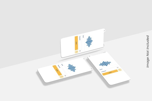 Schermo dello smartphone per il mockup di presentazione dell'app ui ux