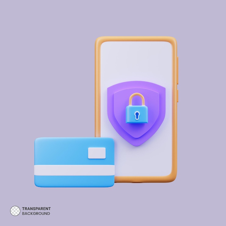 PSD smartphone security icon 3d illustration