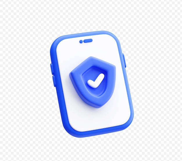 Smartphone Shield Protection 3D illustration background
