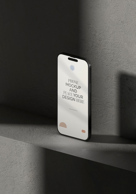 PSD smartphone  in a simple environment mockup