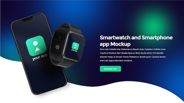 Smartphone and smartwatch app mockup