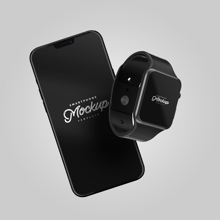 Smartphone and smartwatch mockup