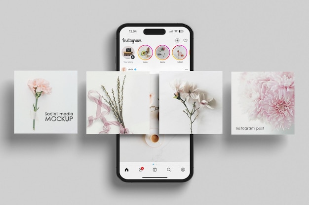 smartphone and social media device mockup