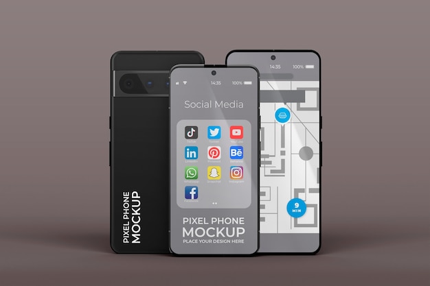 PSD smartphone in studio mockup