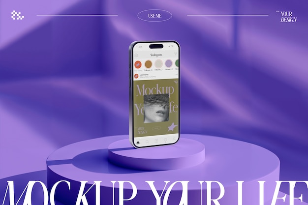 Смартфон в студийном макете