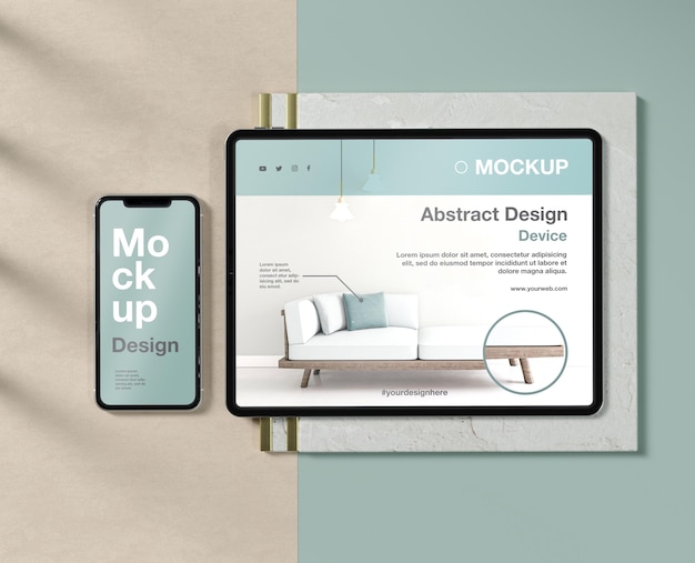 Smartphone and tablet mock-up composition