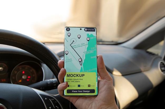smartphone used as gps in a car