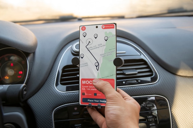 smartphone used as gps in a car