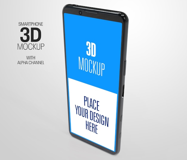 Smartphone vista 3d rendering mockup