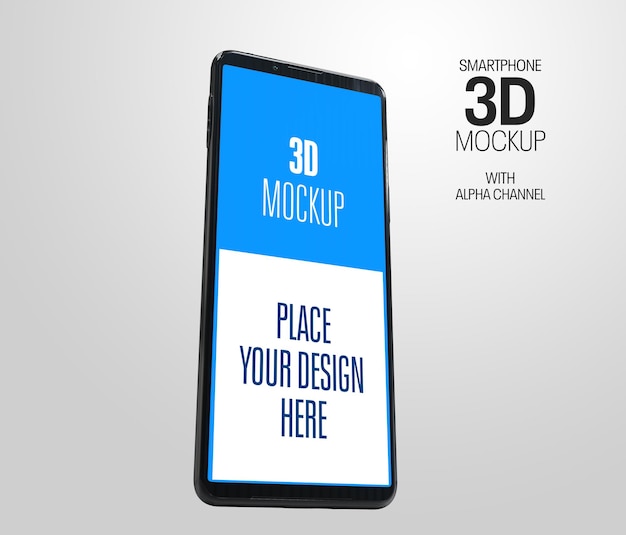 Smartphone view 3d rendering mockup