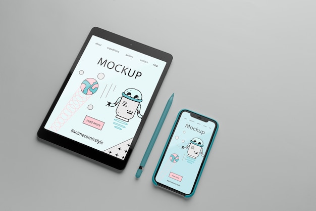 Smartphone con custodia dal design minimalista mock-up