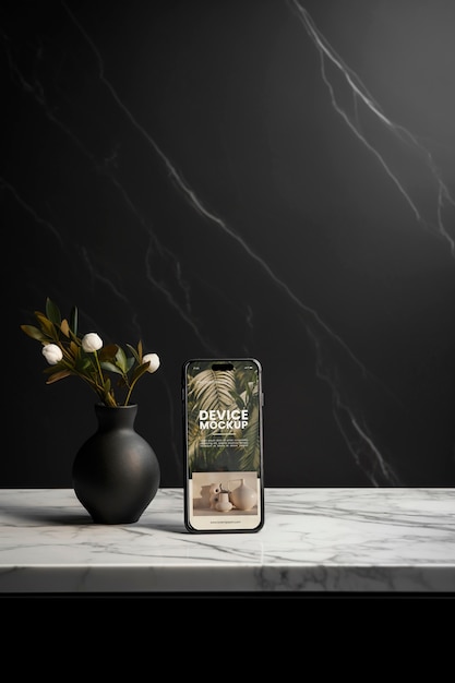 ノルディックスタイルのモックアップのスマートフォン