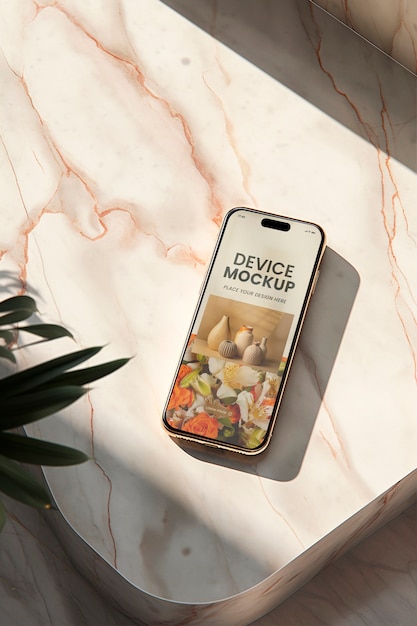 ノルディックスタイルのモックアップのスマートフォン