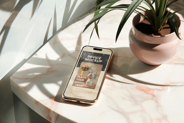 PSD smartphone con un mockup in stile nordico