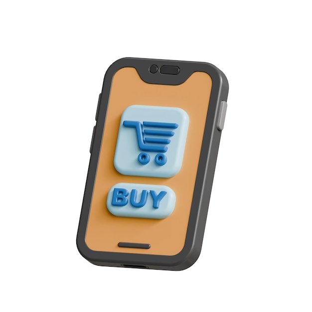 Smartphone with Shopping Cart App Icon