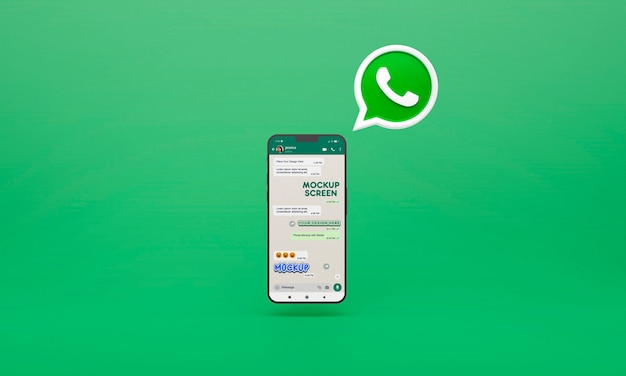 PSD smartphone con emoji whatsapp