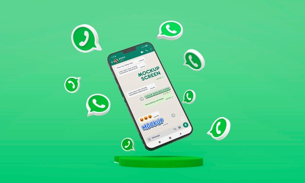 Smartphone with whatsapp emoji