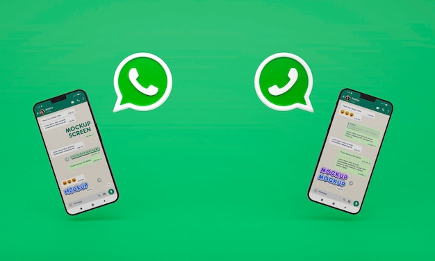 PSD smartphone con emoji whatsapp