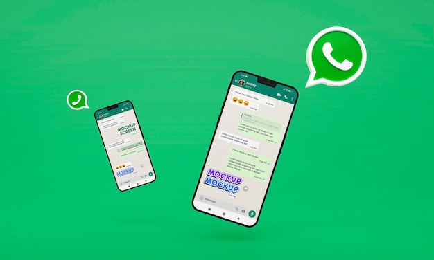 PSD whatsapp 이모티콘이 있는 스마트폰