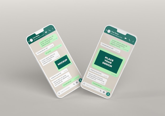 PSD smartphones chat mockup