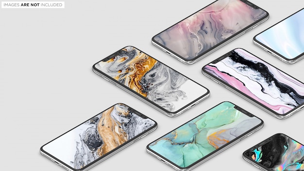 Mockup della collezione di smartphone