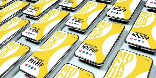 Smartphones in patronen mockup-ontwerp