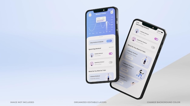 Smartphones mock-up ui ux ontwerpcompositie