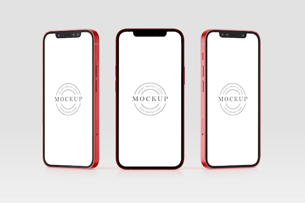 Smartphones mockup isolated