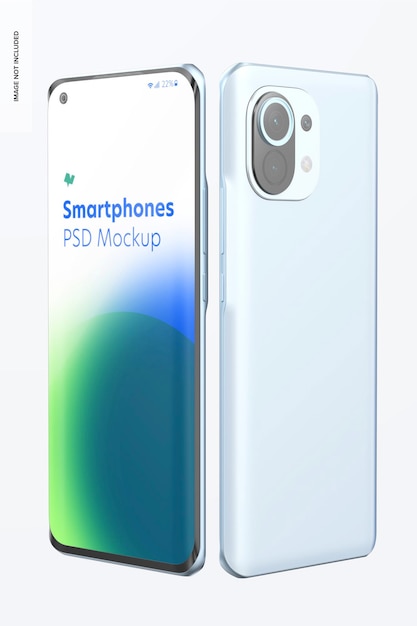 Smartphones mockup op wit