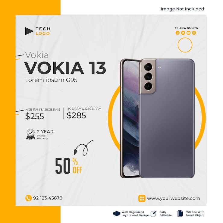 PSD smartphones sale black friday social media post template