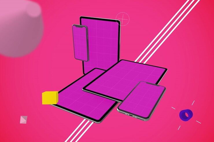 PSD smartphones and tablets mockup