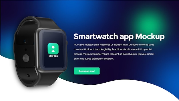 PSD mockup dell'app per smartwatch