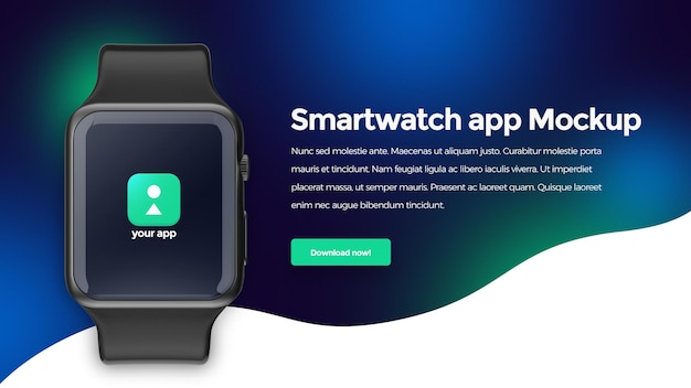 PSD mockup dell'app per smartwatch