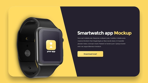 PSD smartwatch app mockup