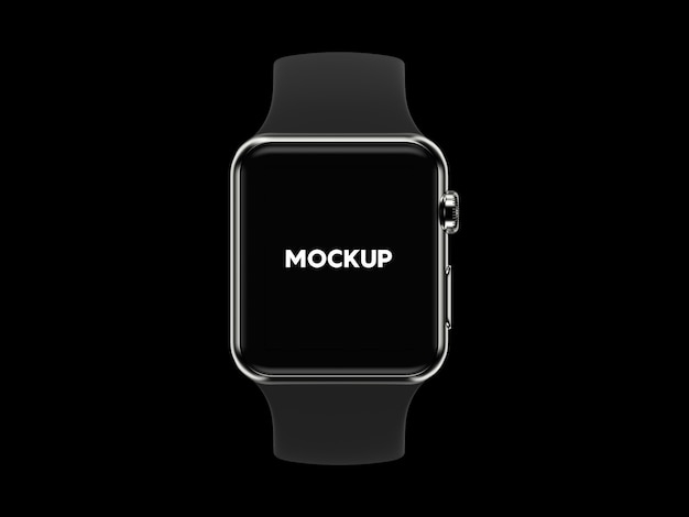 黒い背景のモックアップデザインのスマートウォッチ