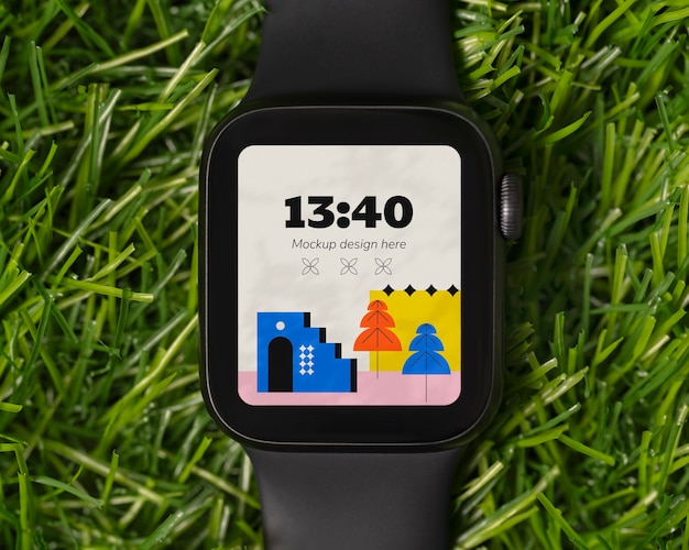 PSD smartwatch buiten mockup