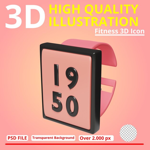 Smartwatch fitness 3d illustration for any project