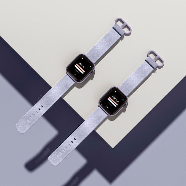 Smartwatch mock-up with geometric design